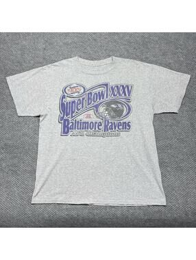 Vintage 00s Baltimore Ravens Football Super Bowl Champions T-Shirt XL RARE MENS
